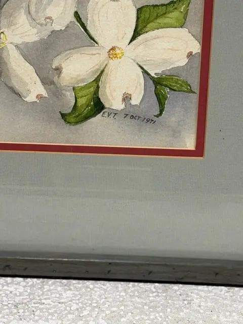 Magnolia Painting in Gray Framed Wall Art - Thumbnail 2