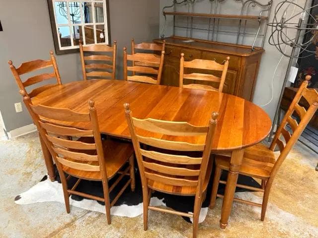 Wooden Extension Dining Table Set with 8 Chairs - Image 1