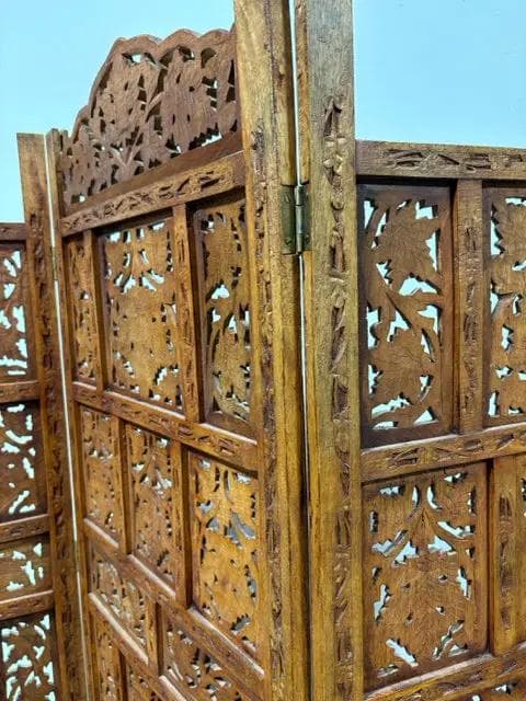 Carved Wood Room Divider/Screen - Thumbnail 2