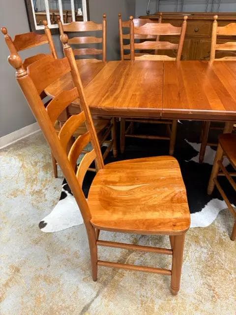 Wooden Extension Dining Table Set with 8 Chairs - Thumbnail 4