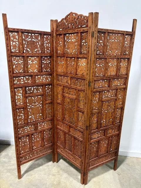Carved Wood Room Divider/Screen - Image 1