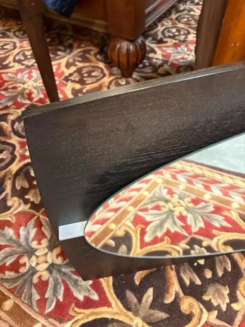 Black & Silver Oval Wall Mirror - Thumbnail 2