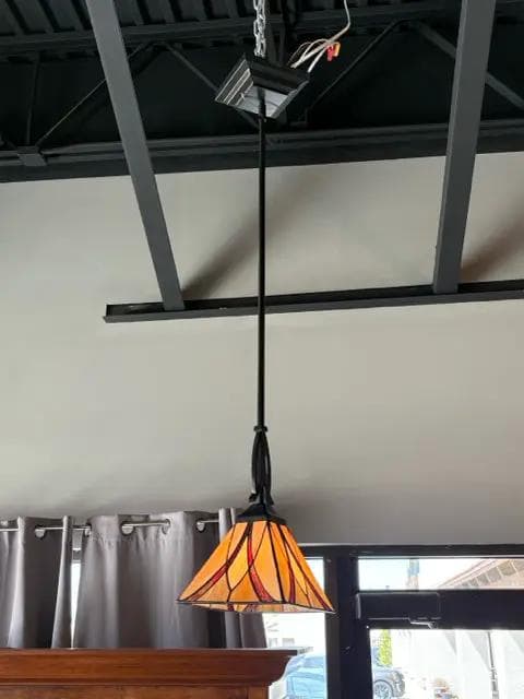 Set Of 2 Quoizel Stained Glass Pendant Light Fixtures - Thumbnail 2