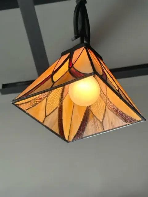 Set Of 2 Quoizel Stained Glass Pendant Light Fixtures - Thumbnail 4
