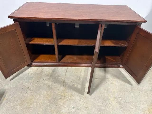 Wooden Media Console With 3 Doors And 2 Shelves - Thumbnail 2