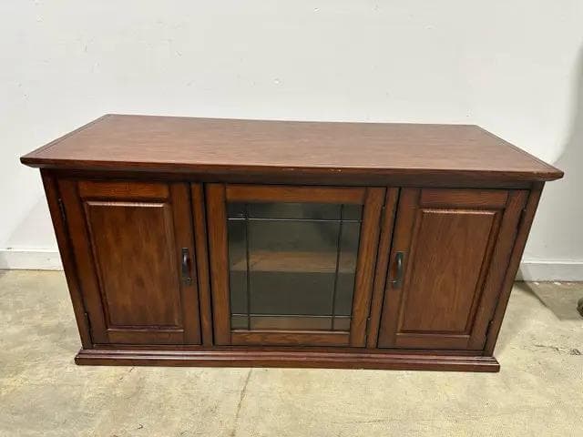 Wooden Media Console With 3 Doors And 2 Shelves - Image 1