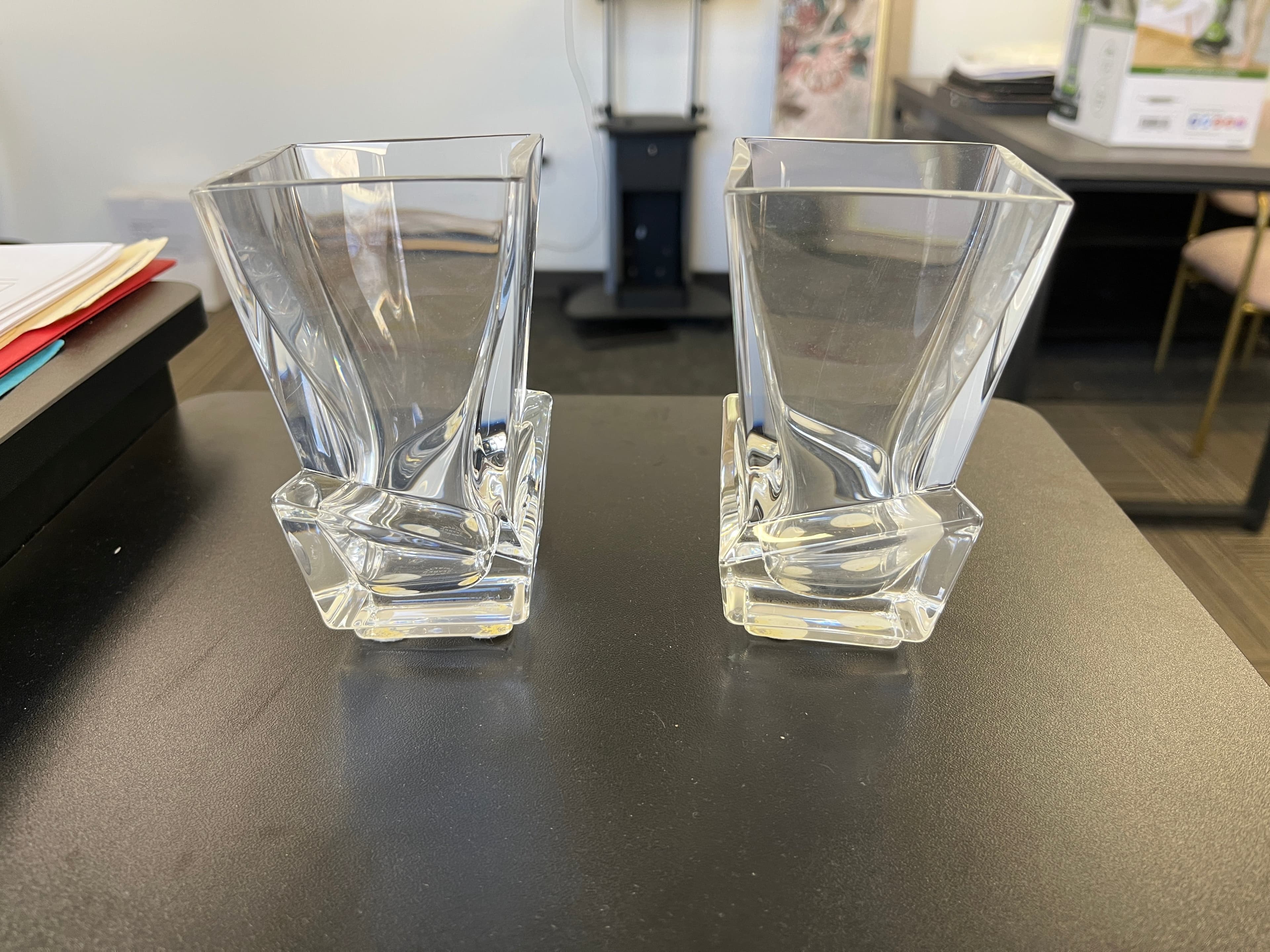 Crystal Sevres of France Art Deco Cut Clear Vase 4 3/4" - Image 1