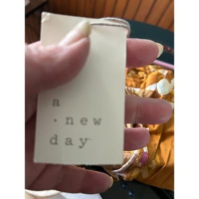 A New Day Brown Floral V-Neck Tie Waist Blouse Size S NWT 566521 - Thumbnail 5