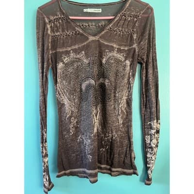 Maurices Grey Long Sleeve Light Weight Shirt Size Small - Image 1