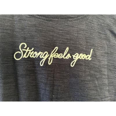 Old Navy Active Muscle Tank Top Large Navy Blue Strong Feels Good Go-Dry Workout - Thumbnail 4