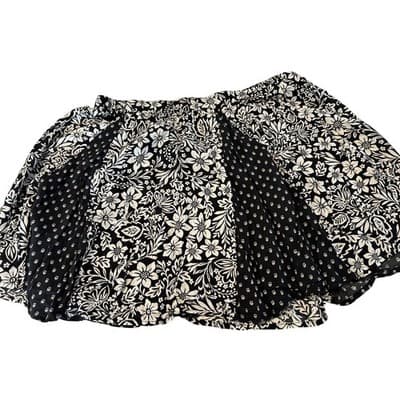 Banana Republic Floral Mini Skirt Size 6 Black White Side Zip Casual Summer - Thumbnail 3