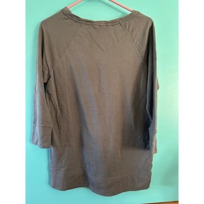 Christopher & Banks Gray Ribbed Knit Raglan Pullover Top Size Small 000570-7786 - Thumbnail 2