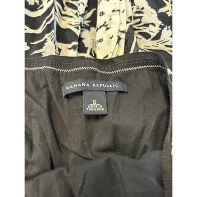 Banana Republic Floral Mini Skirt Size 6 Black White Side Zip Casual Summer - Thumbnail 8
