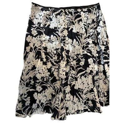 Banana Republic Floral Mini Skirt Size 6 Black White Side Zip Casual Summer - Image 1