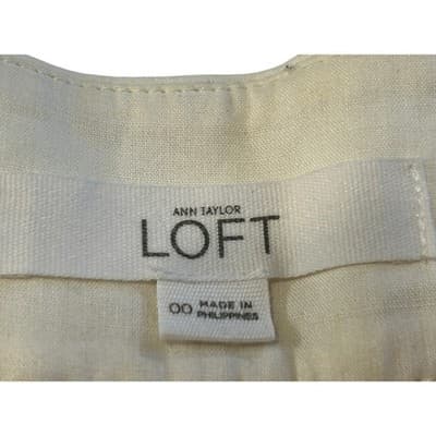 Ann Taylor LOFT Eyelet Lace Shorts Size 00 White Cotton Side Zip Summer Boho - Thumbnail 2