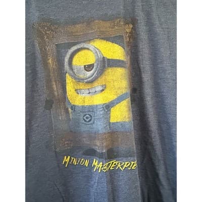 Despicable Me Minions Masterpiece Graphic T-Shirt Gray Boys 18/20 Fits Women S/M - Thumbnail 3