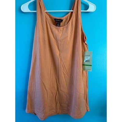Multiples Tank Top Missy Essentials Size L Melon Orange Scoop Neck M18101TM NEW - Image 1
