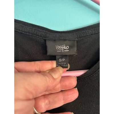 Mossimo Womens Long Sleeve T-Shirt Size Small Black Crew Neck Cotton Blend Top - Thumbnail 3