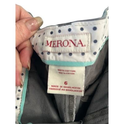 Merona Chino Shorts Womens Size 6 Gray 100% Cotton Casual Summer Everyday - Thumbnail 3