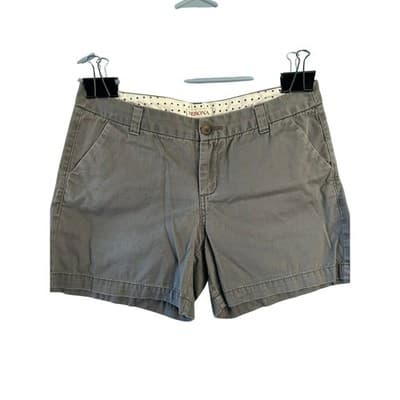 Merona Chino Shorts Womens Size 6 Gray 100% Cotton Casual Summer Everyday - Image 1