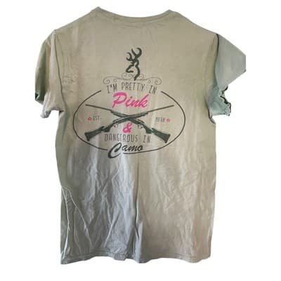 Browning Graphic T-Shirt Womens Small Mint Green Pretty In Pink - Thumbnail 2