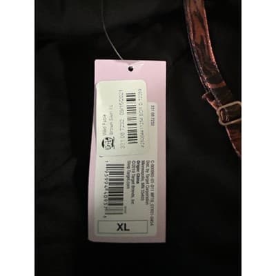 Wild Fable Brown Swirl XL Satin Cowl Neck Slip Dress Mini Side Slit NWT - Thumbnail 5