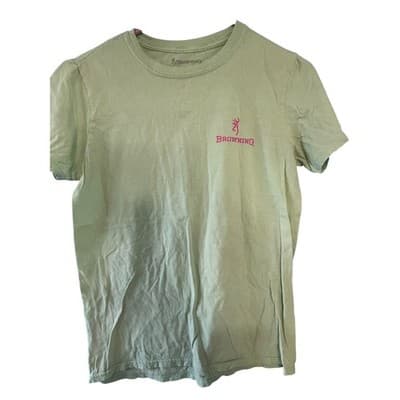 Browning Graphic T-Shirt Womens Small Mint Green Pretty In Pink - Image 1
