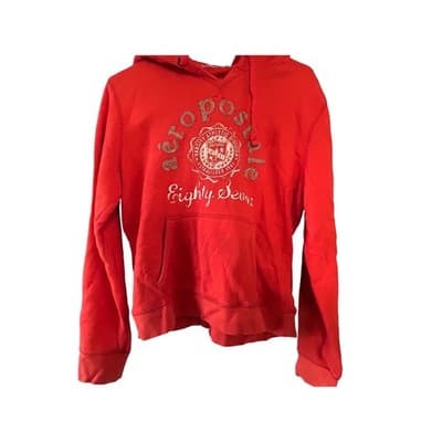 Aeropostale Full Zip Hoodie Womens XL Orange Fleece Lined Sweatshirt Classic - Image 1