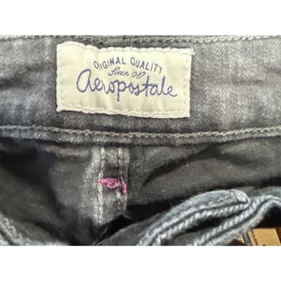 Aeropostale Bayla Skinny Jeans Womens 1/2 Reg Faded Black Stretch Denim Pants - Thumbnail 3