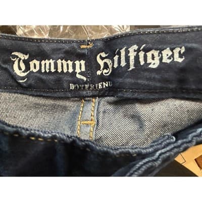 Tommy Hilfiger Boyfriend Jeans Dark Wash Blue Straight Leg Denim Women's Size 4 - Thumbnail 4