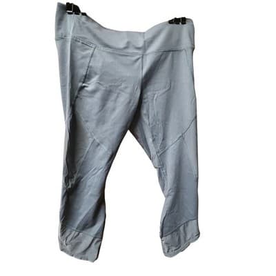 Active Life Leggings Womens XL Gray Blackened Pearl Cropped Mesh Capri Athletic - Image 1