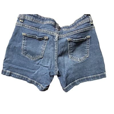Faded Glory Denim Shorts Womens Size 12 Dark Wash Stretch Jean Shorts Casual - Thumbnail 2