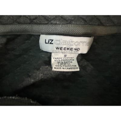 Liz Claiborne Weekend Sweatshirt Womens Small Gray Quilted Pullover Crew Neck S - Thumbnail 3