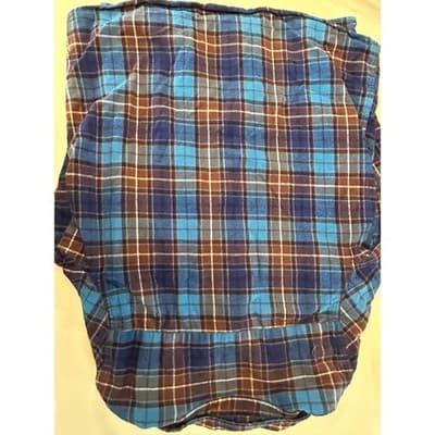LL Bean Flannel Shirt Womens Large Relaxed Fit Blue Brown Plaid Button Down L - Thumbnail 4