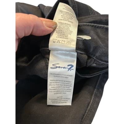 Seven7 Skinny Crop Jeans Women 12 Black High Rise Skin-Fit Denim Stretch Pants - Thumbnail 4