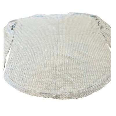 Aeropostale Waffle Knit Thermal Top XS Light Blue V-Neck Long Sleeve Shirt - Thumbnail 4