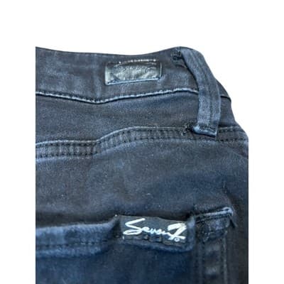 Seven7 Skinny Crop Jeans Women 12 Black High Rise Skin-Fit Denim Stretch Pants - Thumbnail 5