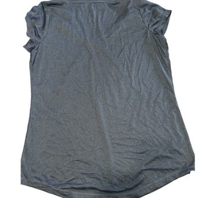 Xersion Womens V-Neck Activewear Tee Size M Heather Navy Blue Short Sleeve Shirt - Thumbnail 3