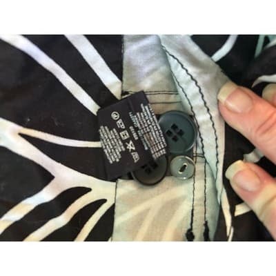 H&M Abstract Swirl Print Mini Skirt Black White Size 4 Pocketed A-Line - Thumbnail 5