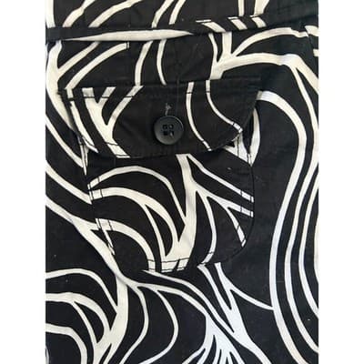 H&M Abstract Swirl Print Mini Skirt Black White Size 4 Pocketed A-Line - Thumbnail 4