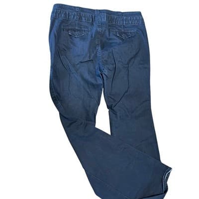 Banana Republic Trousers Womens 10 Navy Blue Wide Leg Stretch Cotton Pants - Thumbnail 2