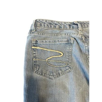 Seven7 Premium Denim Flare Jeans Women Size 8 Light Wash Stretch Blue Denim - Thumbnail 5