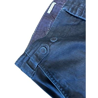 Banana Republic Trousers Womens 10 Navy Blue Wide Leg Stretch Cotton Pants - Thumbnail 3