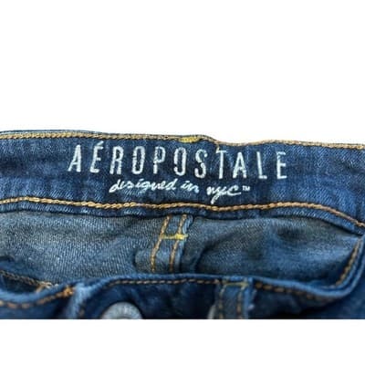 Aeropostale Jegging Jeans Womens 4 Regular Dark Wash Stretch Denim Slim Fit - Thumbnail 3