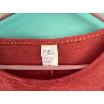 Stars Above Pajama Top XS Ripe Red Long Sleeve Sleep Shirt New With Tags - Image 1