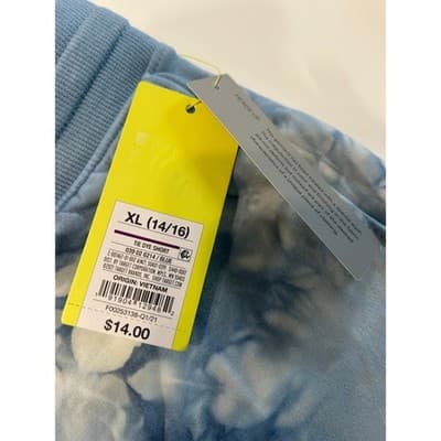 All in Motion Tie Dye Shorts Girls XL 14/16 Blue White Athletic Lounge NWT - Thumbnail 2