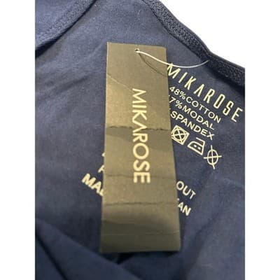 Mikarose Cap Sleeve Top Size L Black Scoop Neck Modest Stretch Basic NWT - Thumbnail 3