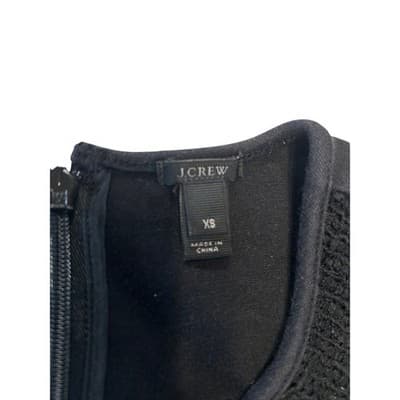 J.Crew Black Lace Peplum Top Sleeveless Floral Yoke Blouse XS - Thumbnail 2