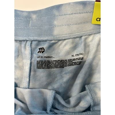 All in Motion Tie Dye Shorts Girls XL 14/16 Blue White Athletic Lounge NWT - Thumbnail 4