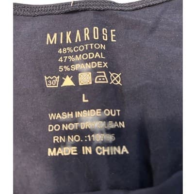 Mikarose Cap Sleeve Top Size L Black Scoop Neck Modest Stretch Basic NWT - Thumbnail 4